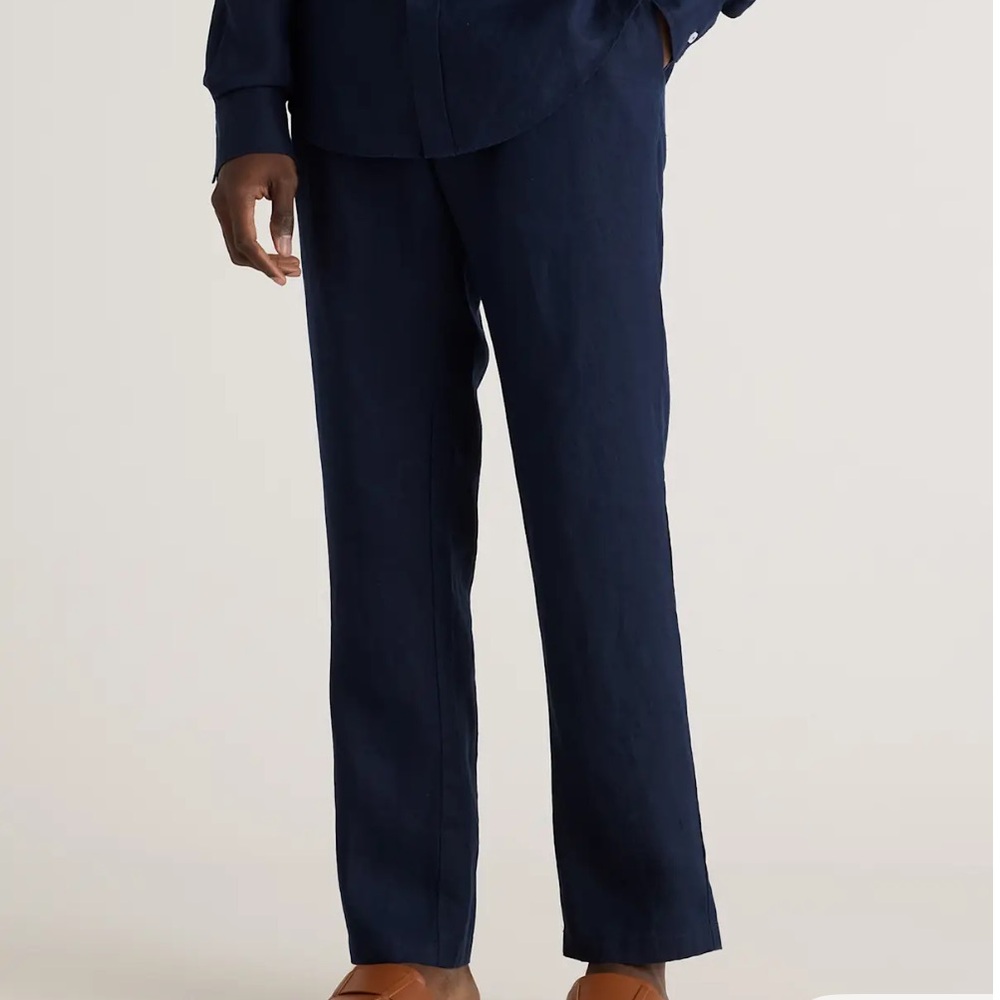 Quince Men's Deep Blue Linen Pants